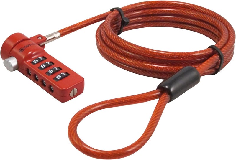 Sendt Red Notebook/Laptop Combination Lock Security Cable - Image 1